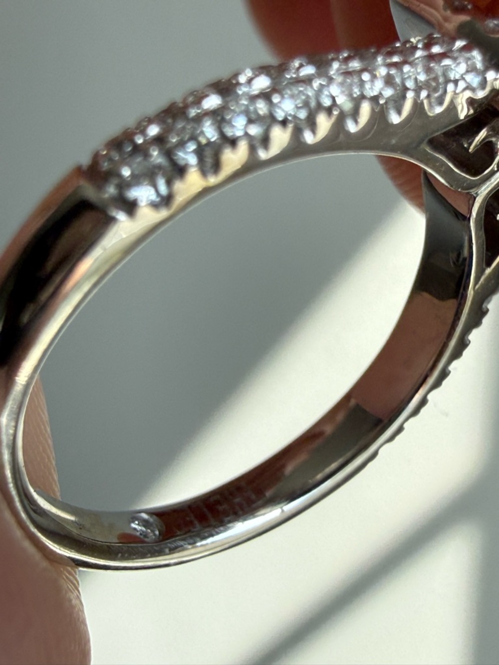 Kay Jewelers Radiant Halo Diamond Ring in White with Matching wedding band - Picture 10 of 15